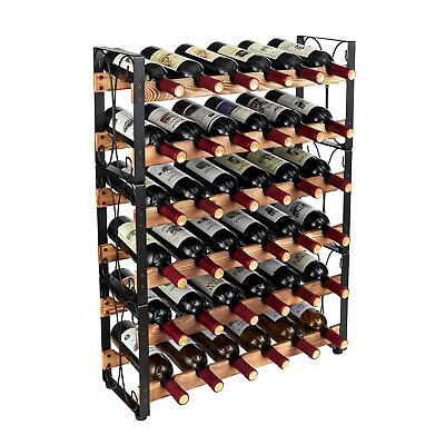 #ad Stackable Rustic 36 Bottle Wine Rack Freestanding Floor Wine Holder Stand Ca... $86.48