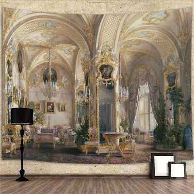#ad Medieval French Palace Garden Extra Large Tapestry Wall Hanging Art Poster $13.36