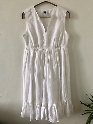 #ad Gap sleeves mini white dress 100% cotton Medium $15.00