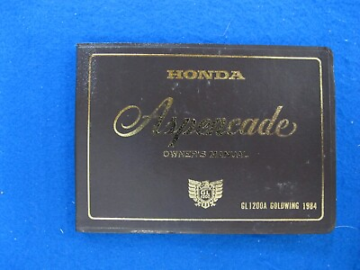 #ad Honda 1984 GL1200A Gold Wing Aspencade New Old Stock Owners Manual F629 $129.95