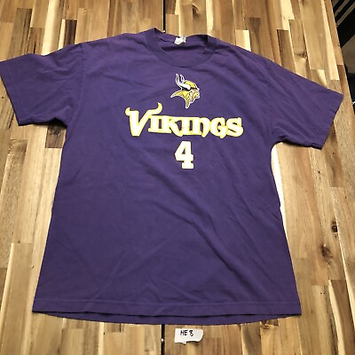 #ad vintage Minnesota Vikings 4 Favre purple mens L T shirt $12.00
