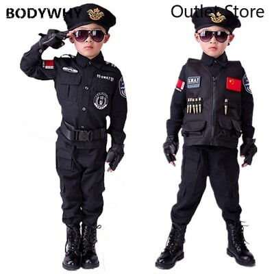 #ad Kids Uniform Cosplay Policemen Costumes Special Military Uniform Clothing Set AU $91.11