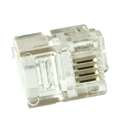 #ad 100 Pack RJ11 6P4C Modular Plug RJ 11 Cat3 $8.95
