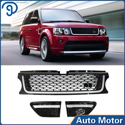 #ad For Range Rover Sport 2010 2013 Grille Air Side Vents Autobiography Chrome Black $73.99