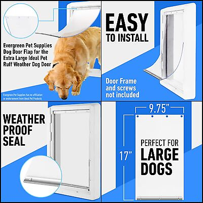 #ad Dog Door Flap Fits deal Pet Ruff Weather Pet Door XL. for Pets 36 to 90 lbs $35.04