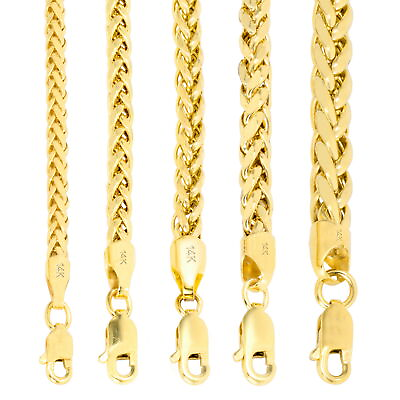 #ad 14K Yellow Gold 2.5mm 5mm Round Wheat Palm Franco Spiga Chain Necklace 16quot; 30quot; $567.99
