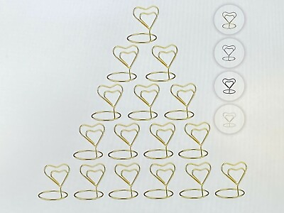 #ad Urban Deco 26 Pieces Wire Place Table Card Holder Metallic Gold Heart $9.49