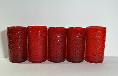 #ad 5 Vintage Pizza Hut Cups 12oz Red Cups Retro Collectible Memorabilla $60.00