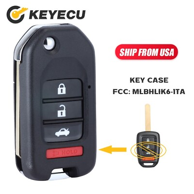 #ad 2x Upgraded Flip Remote Key Shell Case for Honda Accord Civic C RV MLBHLIK6 1TA $11.05