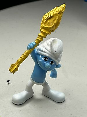 #ad McDonald#x27;s Smurfs 2011 Clumsy Smurf Figure Cake Topper Toy PVC Figure $5.00