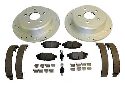 #ad FITS 2007 2018 JEEP WRANGLER REAR DISC PERFORMANCE DRILLED SLOTTED BRAKE KIT $343.99