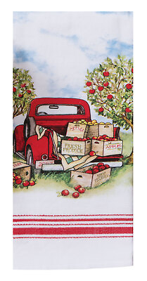 #ad Apple Picking Truck Dual Purpose Kitchen Terry Towel $8.88