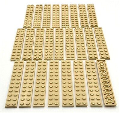 #ad Lego 25 New Tan Plates 2 x 12 Stud Pieces Parts $11.49