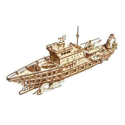 #ad Wood Trick Ocean Explorer Yacht Model Mechanical 3D Wooden Puzzle Best DIY Toy $69.90