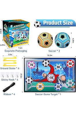 #ad Soccer Ball Game Set for Kids Indoor Outdoor Backyard Toss Soccer Goal Game ... $14.99