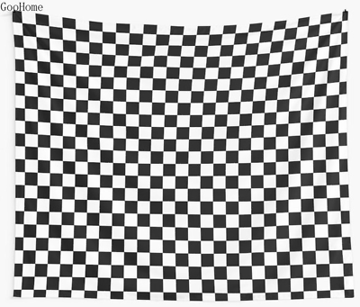 #ad Checkered Black White Tapestry Cover Beach Towel Throw Blanket Picnic Yoga Mat $86.90