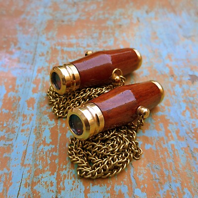 #ad Pair of Couples Kaleidoscope Wood amp; Brass Pendant Kaleidoscope For Your Love One $23.36