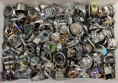 #ad DESIGNER LARGE Sterling Silver Rings Wholesale Lot 50g For One Low Price $99.99