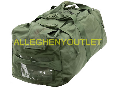 #ad US Military IMPROVED DUFFEL BAG SIDE ZIP Duffle Back Pack USGI NO PAINT VGC $35.88