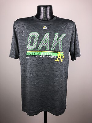 #ad Men#x27;s Majestic Oakland Athletics Gray Feel The Drama Performance Shirt NWT 2XL $20.00