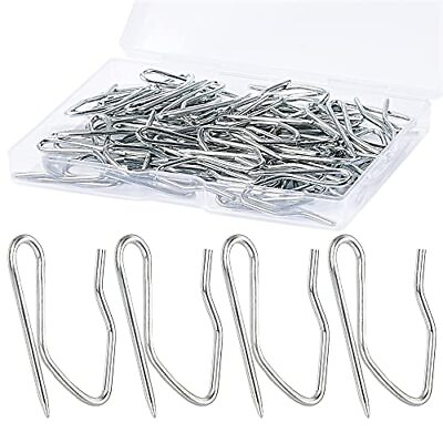 #ad 58Pcs Metal Curtain Hooks 1.2 Inch Drapery Pin and Hook for Pleated Drapes St $10.15