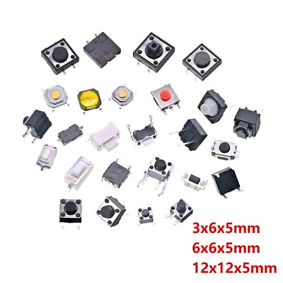 #ad SPST Small Mini Miniature Tactile Push Switch SMD PCB DIP Many Styles Button $2.19