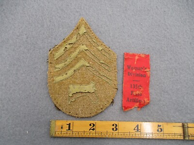 #ad WW1 Stable Sergeant Patch And Vintage Woman#x27;s Division 135th Field Artillery Pin $47.50