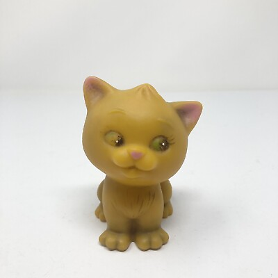 #ad Vintage Dakin Rubber Squeaky Squeaker Toy Orange Cat 4quot; $9.95