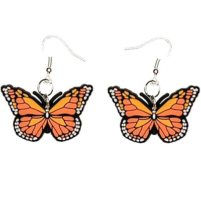 #ad Butterfly Earrings Handmade Hypoallergenic Silver Plated Fishhooks $8.99