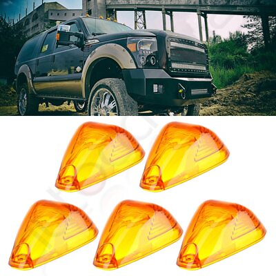 #ad 5 ROOF RUNNING LIGHT CAB MARKER AMBER COVER TOP LAMP LENS FOR FORD F 250 350 450 $9.99