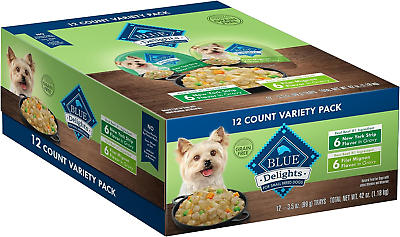 #ad Delights Natural Adult Small Breed Wet Dog Food Cups Variety Pack in Hearty Gra $35.90
