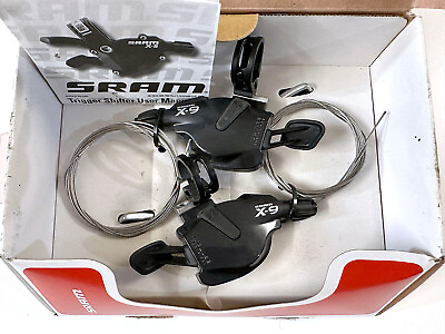 #ad SRAM X 9 Trigger Shifter Set 3x9spd w Clamps New Stainless Cables MTB $118.00