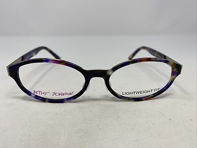 #ad Betsey Johnson BABY BLACK PURPLE 50 18 140 Full Rim Eyeglasses Frame PU03 $58.00