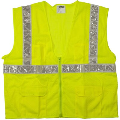 #ad HI VIS ANSI ISEA CLASS 2 MESH HIGH VISIBILITY REFLECTIVE ROAD WORK SAFETY VEST $6.45