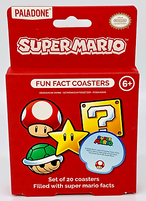 #ad Super Mario Fun Fact Coasters Nintendo Set of 20 Coasters Super Mario $16.75