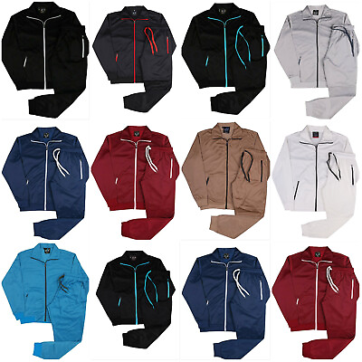 #ad MEN#x27;S CLASSIC SOLID JOGGER TRACKSUIT JOGGING SPORTSWEAR ACTIVE WEAR S 5XL $44.89