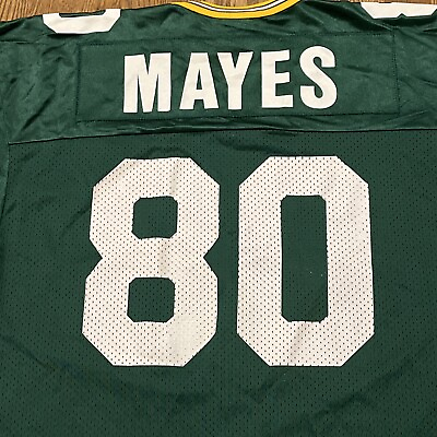 #ad Green Bay Packers Derrick Mayes jersey mens size 44 Champion vtg green $57.59