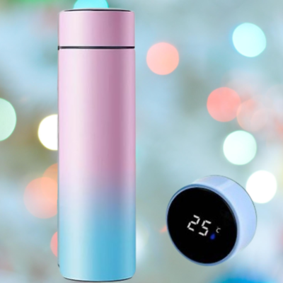 #ad Drink amp; Coffee thermos with temperature control pink and blue color $11.99