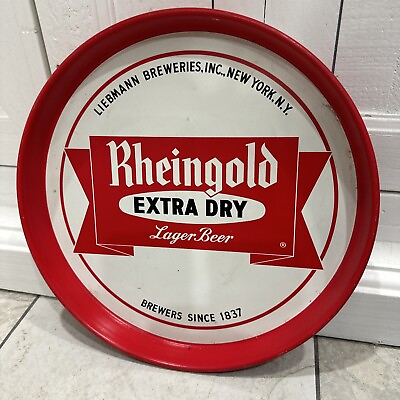 #ad VINTAGE RHEINGOLD EXTRA DRY LAGER BEER TRAY 12” DIAMETER $21.99