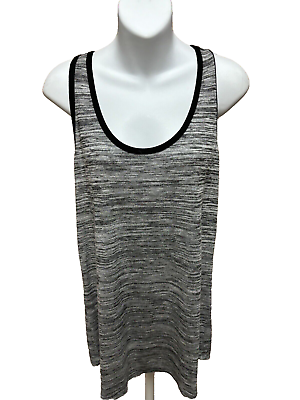 #ad Cabi Tank Top Size Medium Womens Sleeve Blouse Shirt Gray Striped Career Casual $12.18
