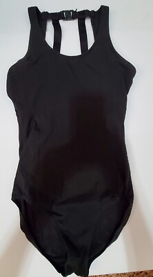 #ad Danz N Motion Black Strappy Dance Leotard Adult Size S Small $16.60