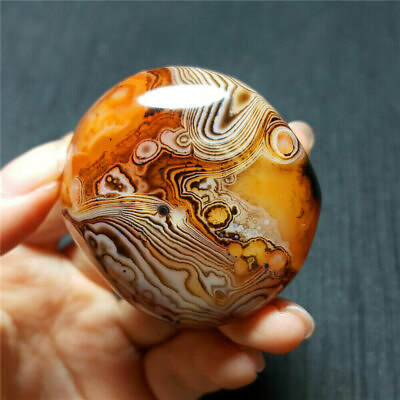 #ad Natural Sardonyx Banded Agate Polished Minerals Tumbled Palm Reiki Crystal Stone $13.99