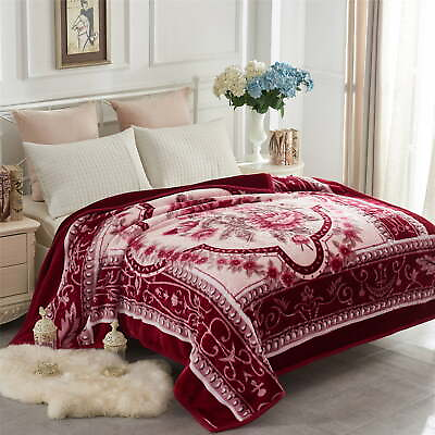 Queen Mink Plush Fleece Bed Blanket For Winter 520GSM Silky Soft Warm Blanket US $51.99