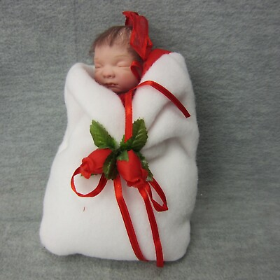 #ad Sheila Michael Infant Sleeping Baby Doll Hanging Ornament 6in $21.99