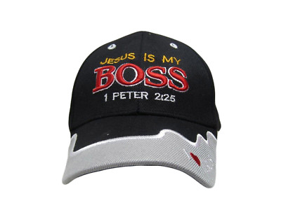 #ad New Jesus is My Boss 1 Peter 2:25 Christian Hat Ball Cap Black $8.88