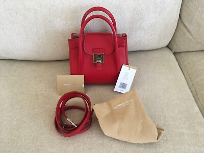 #ad NWT MICHAEL KORS COLLECTION MADE IN ITALY CRIMSON RED MINI BANCROFT BAG PURSE $299.99