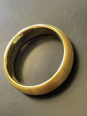 #ad Ring Men 10mm Gold Tungsten Carbide Ring Brushed Finish $13.50