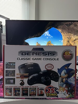#ad AtGames Sega Genesis Classic Mini Game Console w 80 Built In Games FACTORY SEAL $40.00