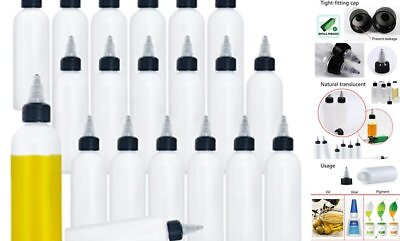 #ad 20 Pcs 4 Oz Plastic Squeeze Condiment Bottles with Twist on Cap LidsSauce $18.97