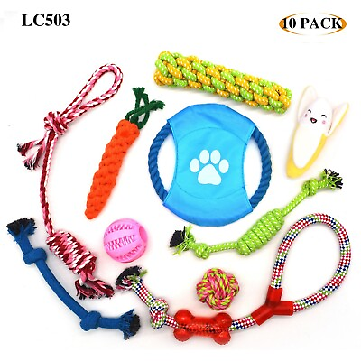 #ad 6 10pcs Dog Toys Puppy Toys Rope Toys Braided Rope Chew Play Toys Teething Toys $9.99